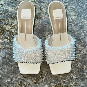 Dolce Vita Cream Pearl Embellished Mules
